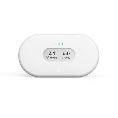 Airthings View Plus showing radon and carbon dioxide readings