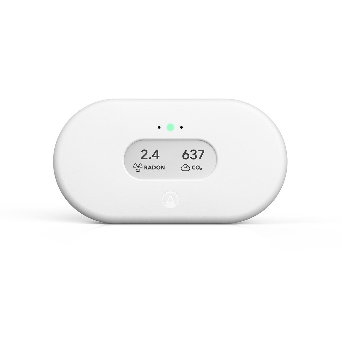 Airthings View Plus showing radon and carbon dioxide readings